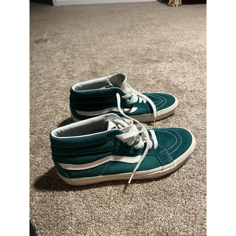 Sz Mens 10.5 Women‎ 12 VANS MIDs Teal SK-8 Reissue Suede Hi Top Skater Sneaker